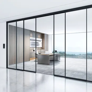 Commercial glass sliding partition