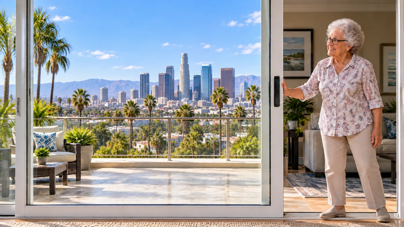 Technician replacing sliding door glass